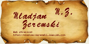 Mlađan Zeremski vizit kartica